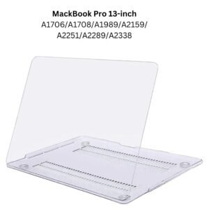 Hard Shell Case/Cover For 13-inch MacBook Pro for A2338/A2251/A2289/A1706/A1708/A1989/A2159- Crystal Clear