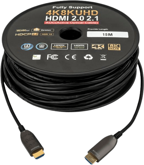 15M Fiber HDMI Cable 2.0/2.1 Aoc(active Optical Cable) 30AWG Copper Support 4K 8K UHD - available in Pakistan at Metaware
