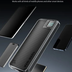 Ven Dens VD-PB061 White 20000mAh 22.5W Power Bank with LED light with Built-In Cables