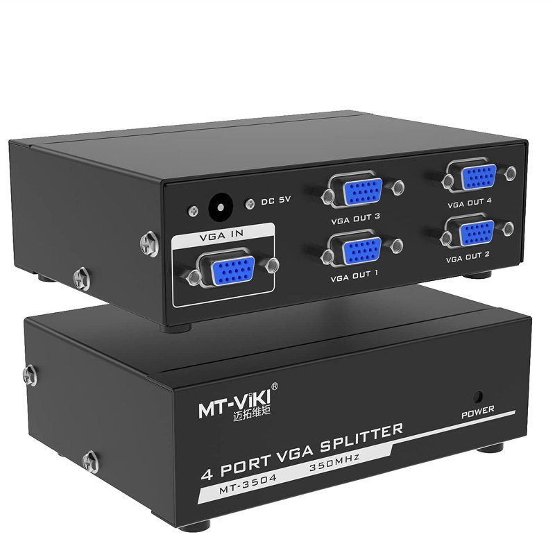 4-PORT VGA Splitter 200 MHZ - available in Pakistan at Metaware