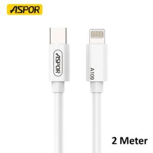 Aspor A109L 27W USB-C to Lightning Fast Charging Cable 2 Meter - available in Pakistan at Metaware