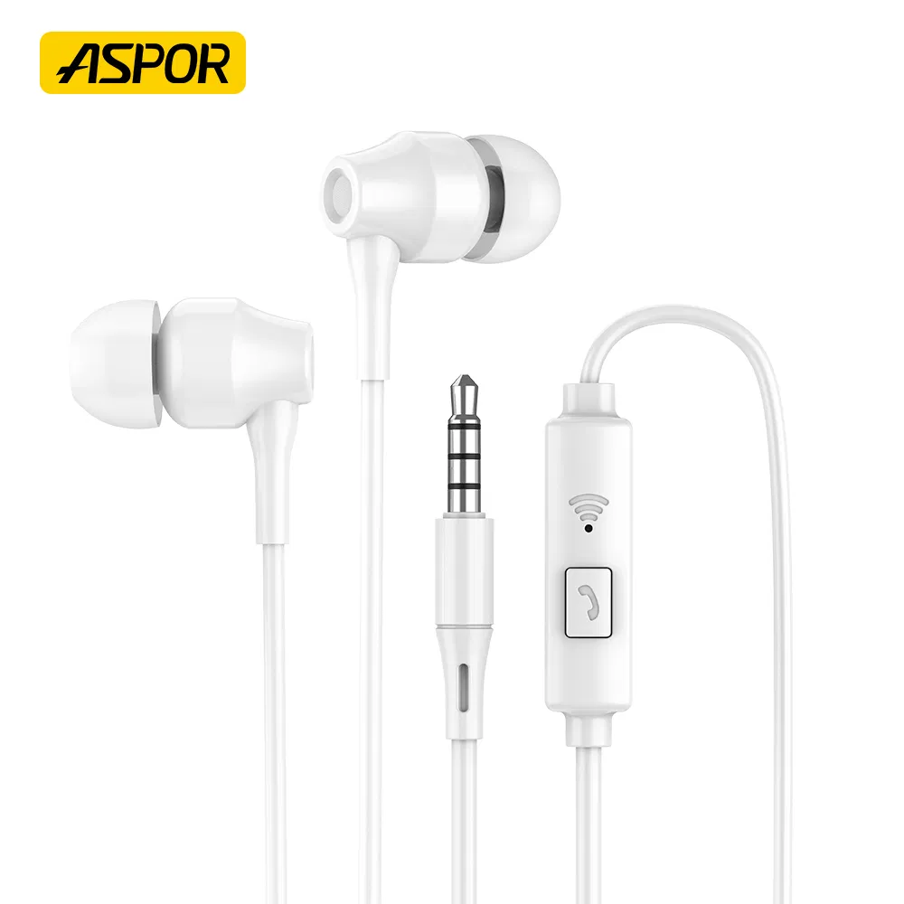 Aspor A202 DC 3.5MM Earphone Smart Surround Mic + Pause Button 1.2M Earphone - available in Pakistan at Metaware