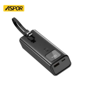 Aspor A310 10000mAh 100W Built-in cables Power Bank Support Laptop & Mobile - available in Pakistan at Metaware