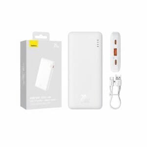Baseus Airpow 10000mAh 20W Fast Charge Power Bank White - available in Pakistan at Metaware