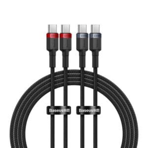 Baseus Cafule Charging Cable USB‐c to USB‐c 100W 1M 2PCS Red Black+Grey Black P10318306003‐00 - available in Pakistan at Metaware