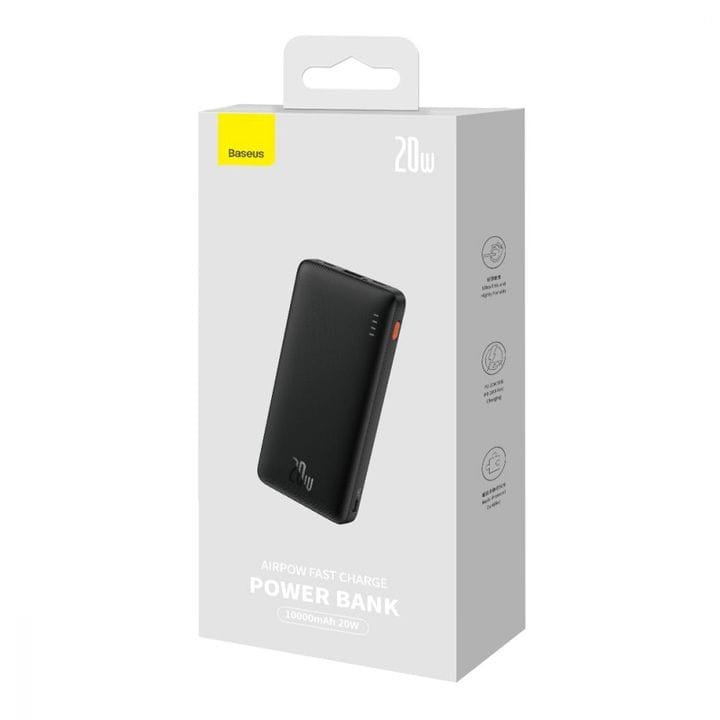Baseus Power Bank 10000mAh 20W Airpow Fast Charge Black - available in Pakistan at Metaware