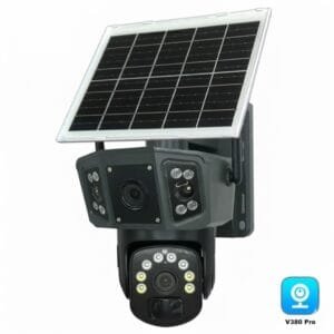 CA-WC013 Solar Outdoor 8MP Dual Lens Camera Pan Tilt Pir Motion Detection With V380 Pro App - available in Pakistan at Metaware