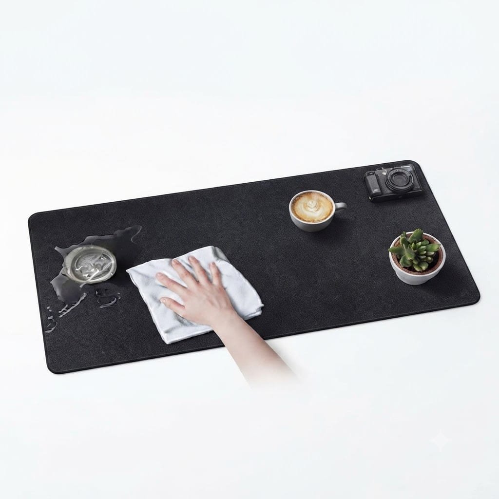 Dual Sided Desk Pad, New Upgrade Sewing PU Leather Office Desk Mat, Waterproof Desk Blotter Protector, Desk Writing Mat Mouse Pad (Classical Black, 31.5″ x 15.7″) - available in Pakistan at Metaware