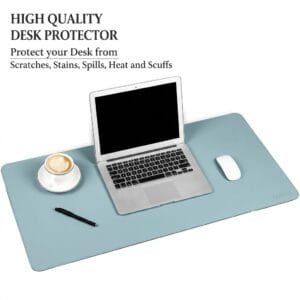 Dual Sided Desk Pad, New Upgrade Sewing PU Leather Office Desk Mat, Waterproof Desk Blotter Protector, Desk Writing Mat Mouse Pad (Classical Blue, 31.5″ x 15.7″) - available in Pakistan at Metaware
