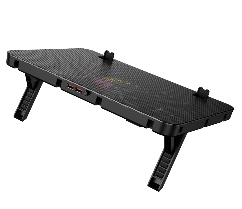 Hawk 069 laptop 5 Fan cooling Pad Ergonomic Cooling Pad with Adjustable Height (Black) - available in Pakistan at Metaware