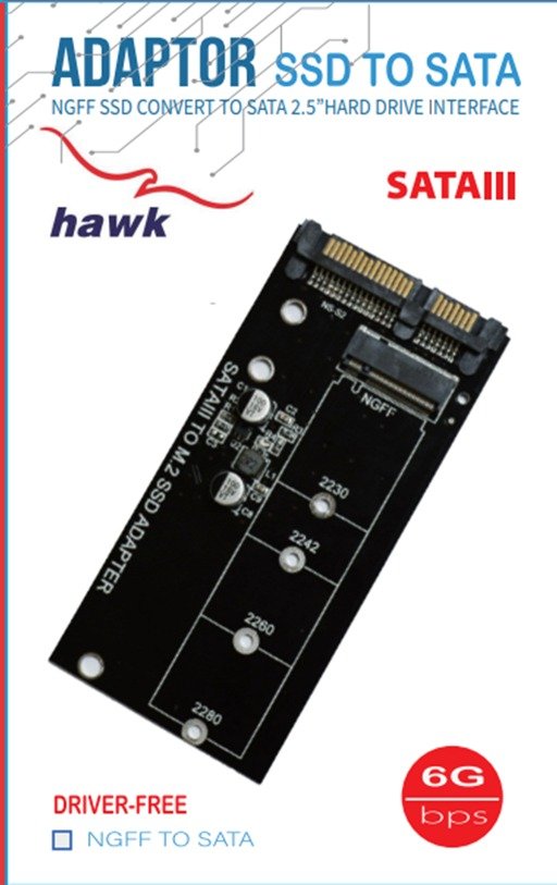 Hawk M2 to SATA Adapter - available in Pakistan at Metaware