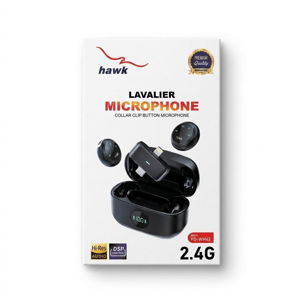 Hawk PD-WM62 Pro 2-IN-1 Wireless Microphone Type-C & Lightning ENC Noise Cancellation Grey - available in Pakistan at Metaware