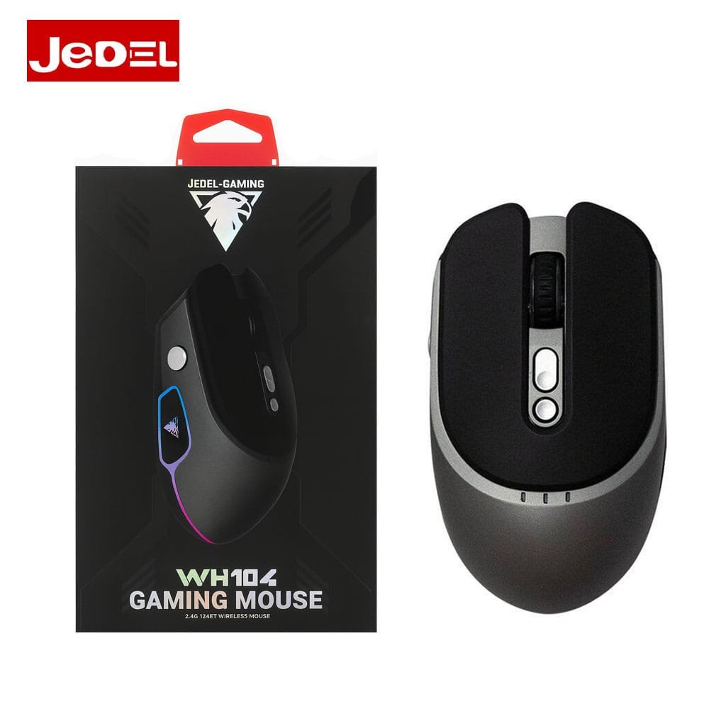 Jedel WH104 Gaming Rechargeable Dual Mode Bluetooth & 2.4 Wireless Mouse 500MAH Battery 3200 Dpi Gray - available in Pakistan at Metaware