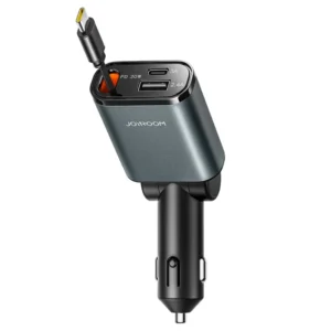 Joyroom CCL07 45W Car Charger 3 in 1 with Built-In Retractable Type-C Cable Fast Charging for Multiple Devices - available in Pakistan at Metaware