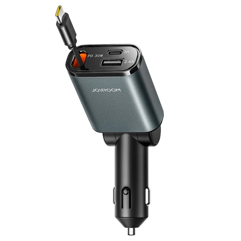 Joyroom CCL07 45W Car Charger 3 in 1 with Built-In Retractable Type-C Cable Fast Charging for Multiple Devices - available in Pakistan at Metaware