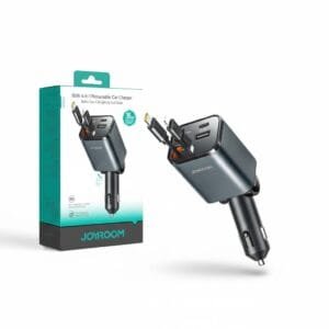 Joyroom JR-CCL05 50W 4-IN-1 Retractable Car Charger-Dark Grey - available in Pakistan at Metaware
