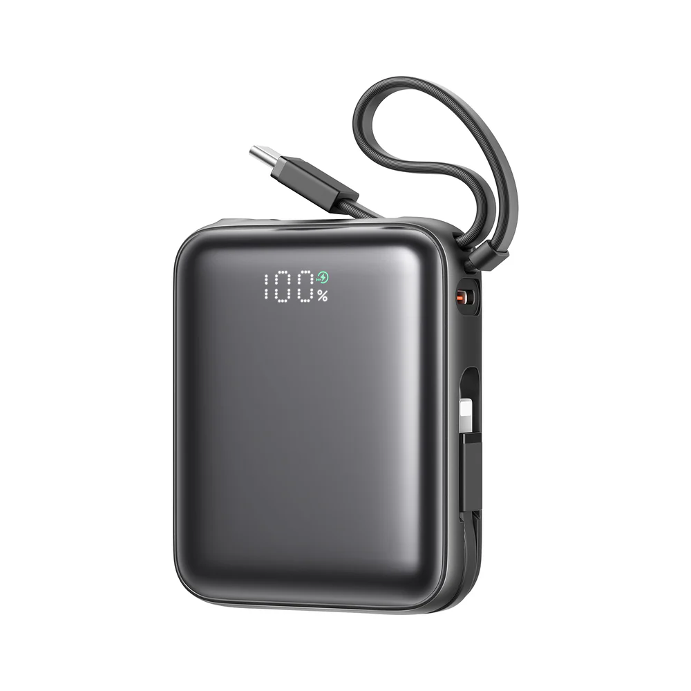 Joyroom JR-PBF27 10000mAh 22.5W mini Power Bank with Dual Cables Black - available in Pakistan at Metaware