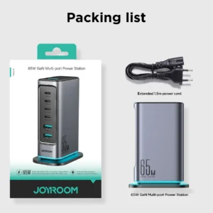 Joyroom JR-TCM02 65W Multi-port Charger-Dark Gray（EU） - available in Pakistan at Metaware