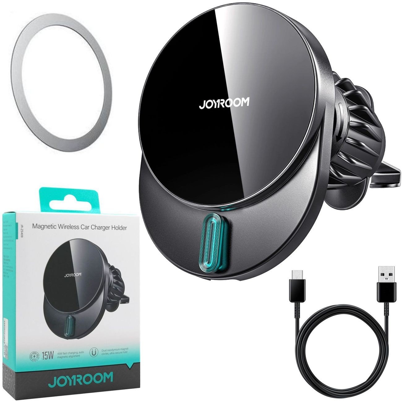 Joyroom JR-ZS409 Magnetic Wireless Car Charger Holder black - available in Pakistan at Metaware