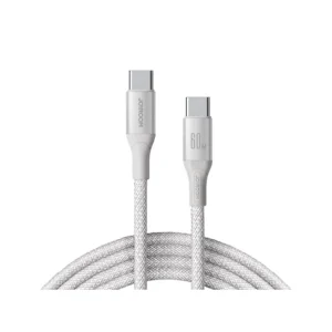 Joyroom S-A28 2M 60W Type-C to Type-C Flash Series Fast Charging Data Cable White - available in Pakistan at Metaware