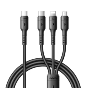 Joyroom S-A61 OmniGo Series 3.5A Type-C to Type-C + Lightning + Micro 3-IN-1 Charging Cable 1.2m-Black - available in Pakistan at Metaware