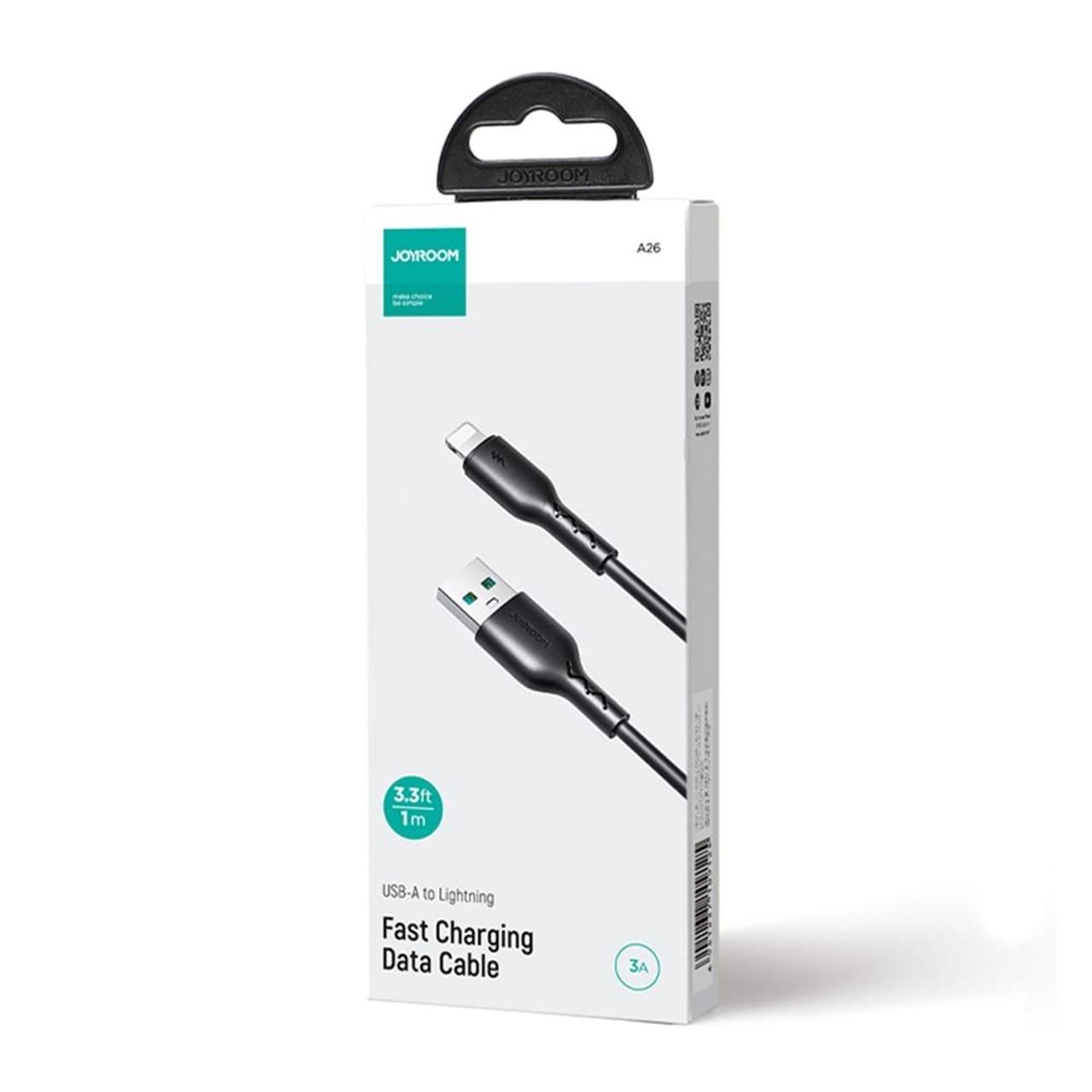 Joyroom SA26-AL3 Flash-Charge Series 3A Fast Charging Data Cable (USB-A To Lightning) 1m-Black - available in Pakistan at Metaware