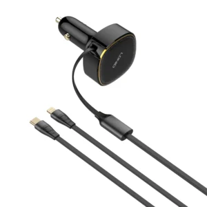 Ldnio C107 Fast Car Charger 30W Built-in Retractable Wired C + IP - available in Pakistan at Metaware
