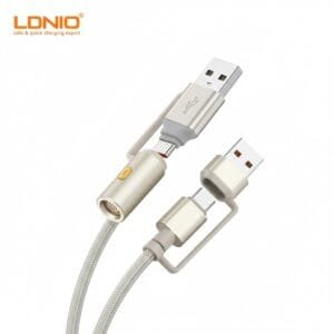 Ldnio LC18 4-IN-1 Multiple Data Cable - USB-A & USB-C to USB-C + Cigarette Lighter - available in Pakistan at Metaware
