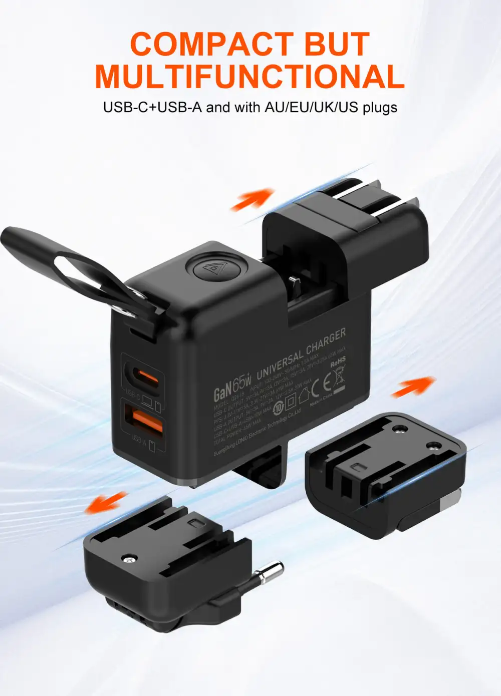 Ldnio Q2618 EU GaN 65W All-in-one Adapter With C-c Cable - available in Pakistan at Metaware