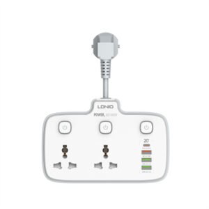 Ldnio SC2413 2-Outlet Universal Extension Socket with PD & QC 3.0 Fast Charger - available in Pakistan at Metaware
