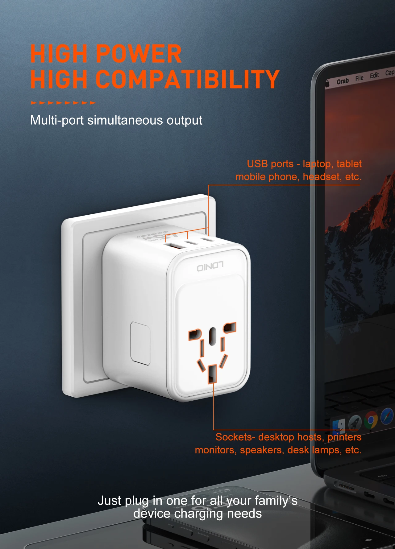 Ldnio Z8 3 USB Ports 45W GaN Travel Adapter - available in Pakistan at Metaware