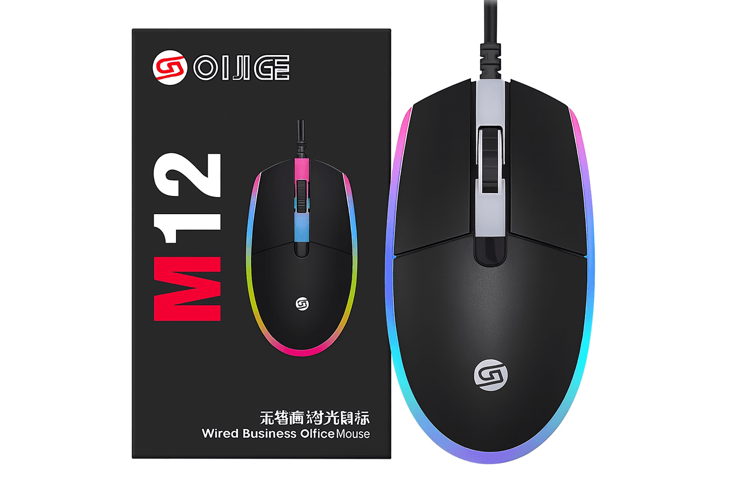 Oijige M12 Wired RGB Gaming Illuminated Version Mouse - available in Pakistan at Metaware