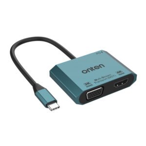 Onten 3 in 1 USB-C to HDMI+vga Video Adapter HDMI (4K@60Hz)+VGA (2K@60Hz)+PD 3.0 M205 - available in Pakistan at Metaware