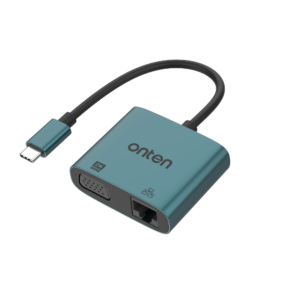 Onten USB-C to VGA Adapter with RJ45(100M) UC289 - available in Pakistan at Metaware