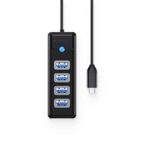 Orico PW4U-C3 Type C TO 4-PORT USB 3.0 Hub with 5GBPS High-Speed Data Transfer - available in Pakistan at Metaware