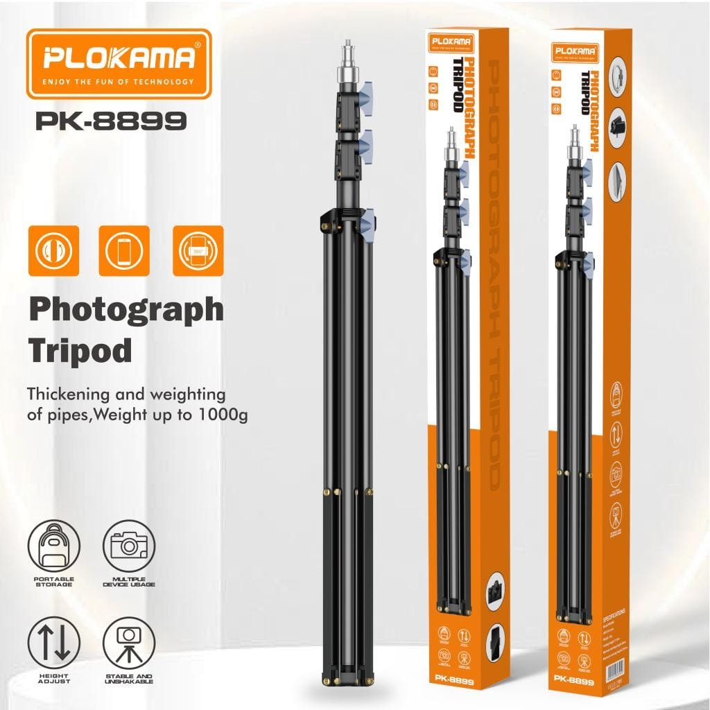 Plokama PK-8899 Photography Tripod Stand Ring Light Stable Stand 200CM - available in Pakistan at Metaware