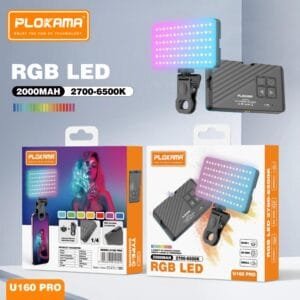 Plokama U160 Pro RGB Portable LED Fill Light (Rechargeable) 2700-6500K 2000mAh Battery - available in Pakistan at Metaware