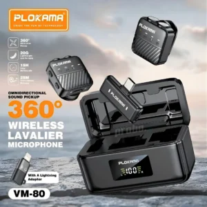 Plokama VM-80 Wireless Dual Microphone with Noise Reduction – iOS & Android - available in Pakistan at Metaware
