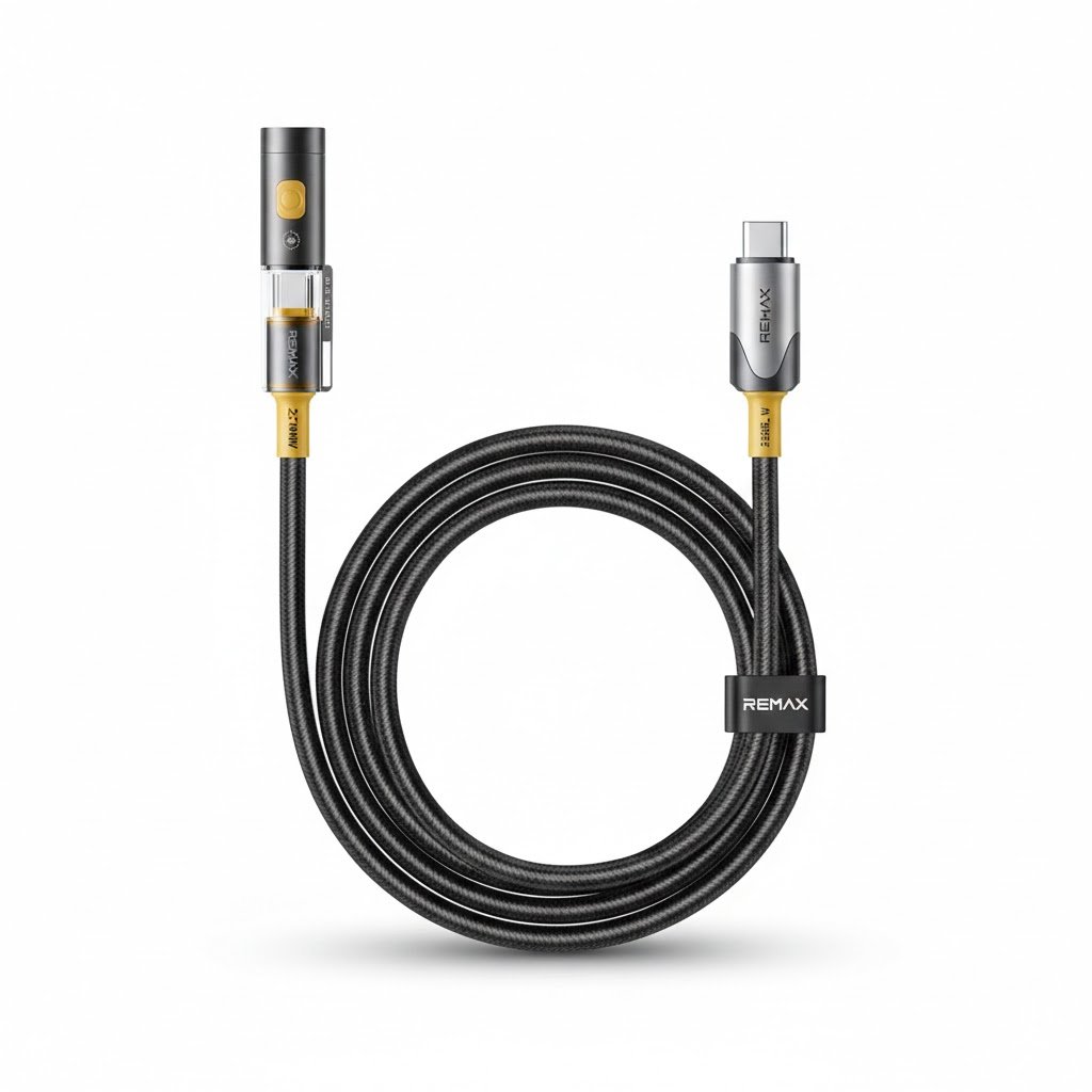 Remax CB21(C-C) 240W Walker Series Zinc Alloy Flashlight Lighter Fast Charging Data Cable 1.2M - available in Pakistan at Metaware