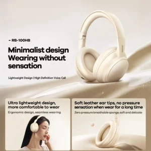 Remax RB-100HB Wireless Headphones Beige - available in Pakistan at Metaware