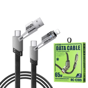Remax RC-C189 65W 4IN1 Multi-Functional Zinc Alloy Braided Data Cable - available in Pakistan at Metaware