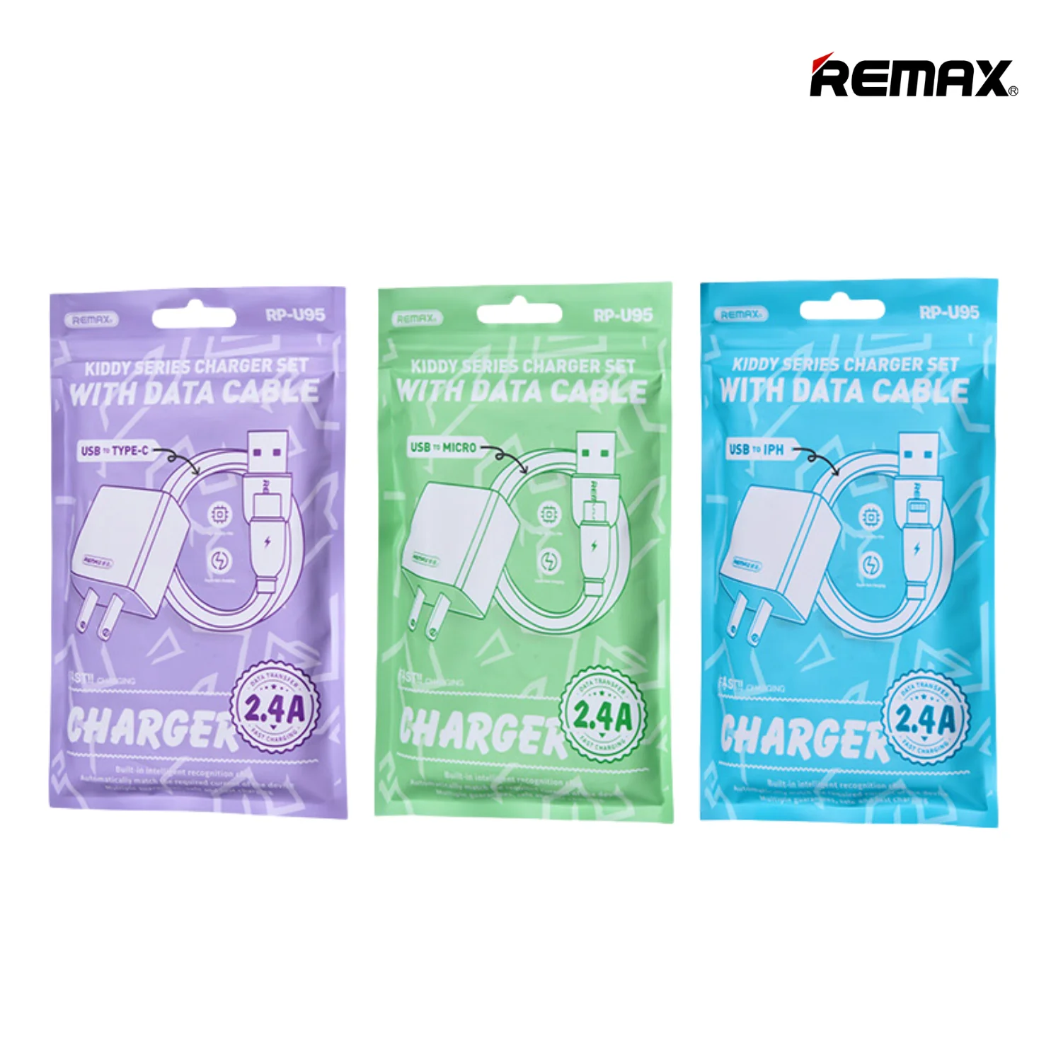 Remax RP-U95-M 2.4A EU Charger Kiddy Series Charger Set with Cable - available in Pakistan at Metaware