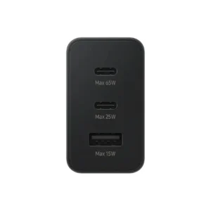 Samsung 65W USB-C Power Delivery Adapter (US Plug) with Trio Ports (2 x USB-C, 1 x USB-A) With C-c Cable - available in Pakistan at Metaware