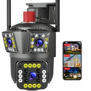 SPZ-803 3 Camera Lens WIFI Outdoor 6MP Color Night Vision With V380 Pro App - available in Pakistan at Metaware