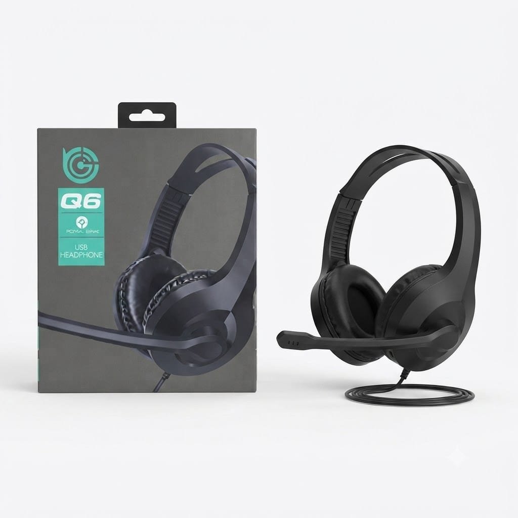 Tucci Q6 Wired USB Headset – Ideal for Call Centers, Music & Movies - available in Pakistan at Metaware
