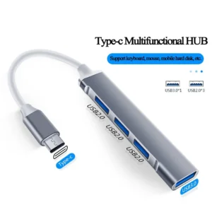 Type C TO 4 USB Port Hub - available in Pakistan at Metaware
