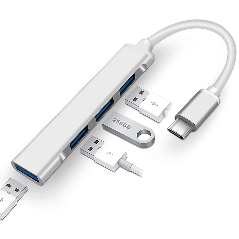 Type C TO 4 USB Port Hub - available in Pakistan at Metaware