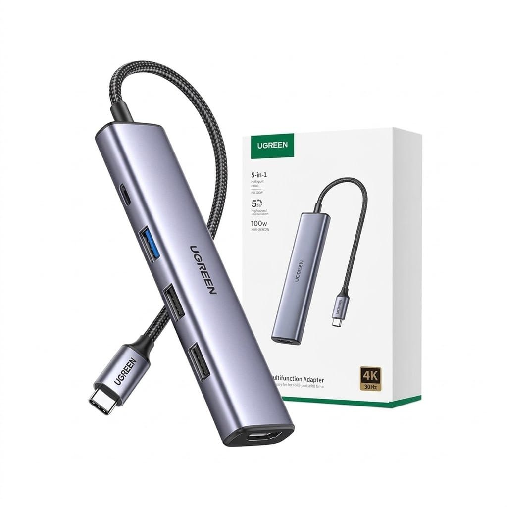 UGREEN CM478 5IN1 USB-C to HDMI 60HZ*1 USB-A 2.0*3 PD 100W*1 Hub 55611 - available in Pakistan at Metaware
