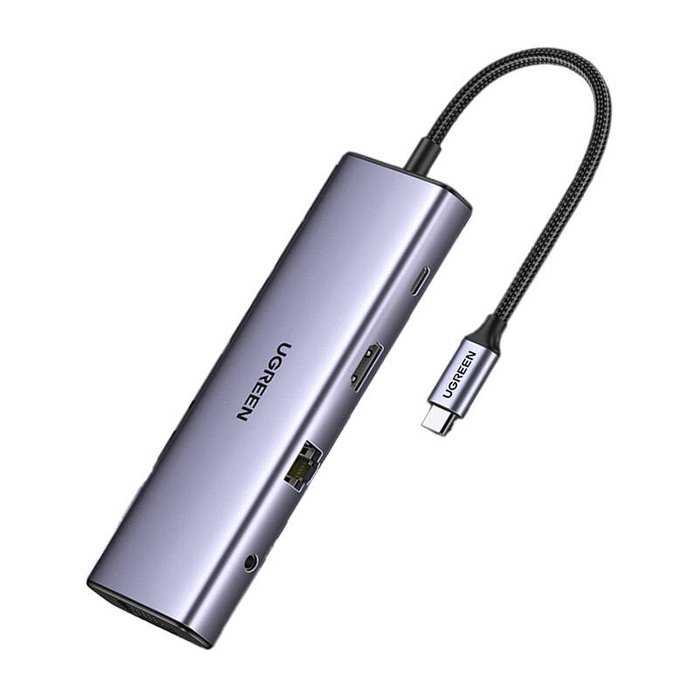 UGREEN CM498 10-IN-1 Adapter USB Hub to 3X USB-A 3.0, HDMI, VGA, RJ45, Sd/tf, PD Converter 15601 - available in Pakistan at Metaware