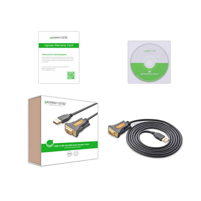 UGREEN CR104 USB to serial port DB9 RS-232 male to male wire (gold-plated interface) 20211 - available in Pakistan at Metaware